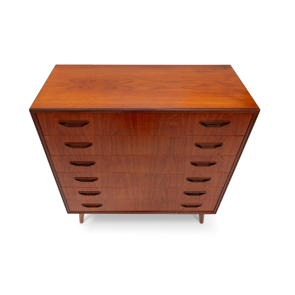 Vintage Danish Mid-Century Six Drawer Teak Dresser