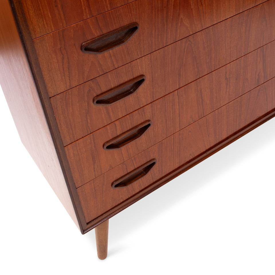 Vintage Danish Mid-Century Six Drawer Teak Dresser