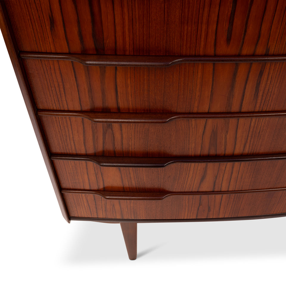 Vintage Danish Mid-Century Five-Drawer Rosewood Dresser