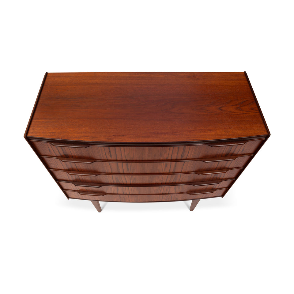 Vintage Danish Mid-Century Five-Drawer Rosewood Dresser