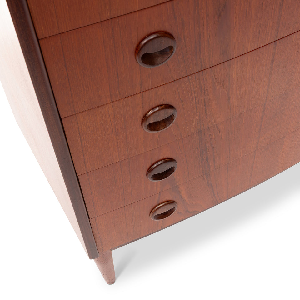 Vintage Danish Mid-Century Teak Six-Drawer Tallboy Dresser