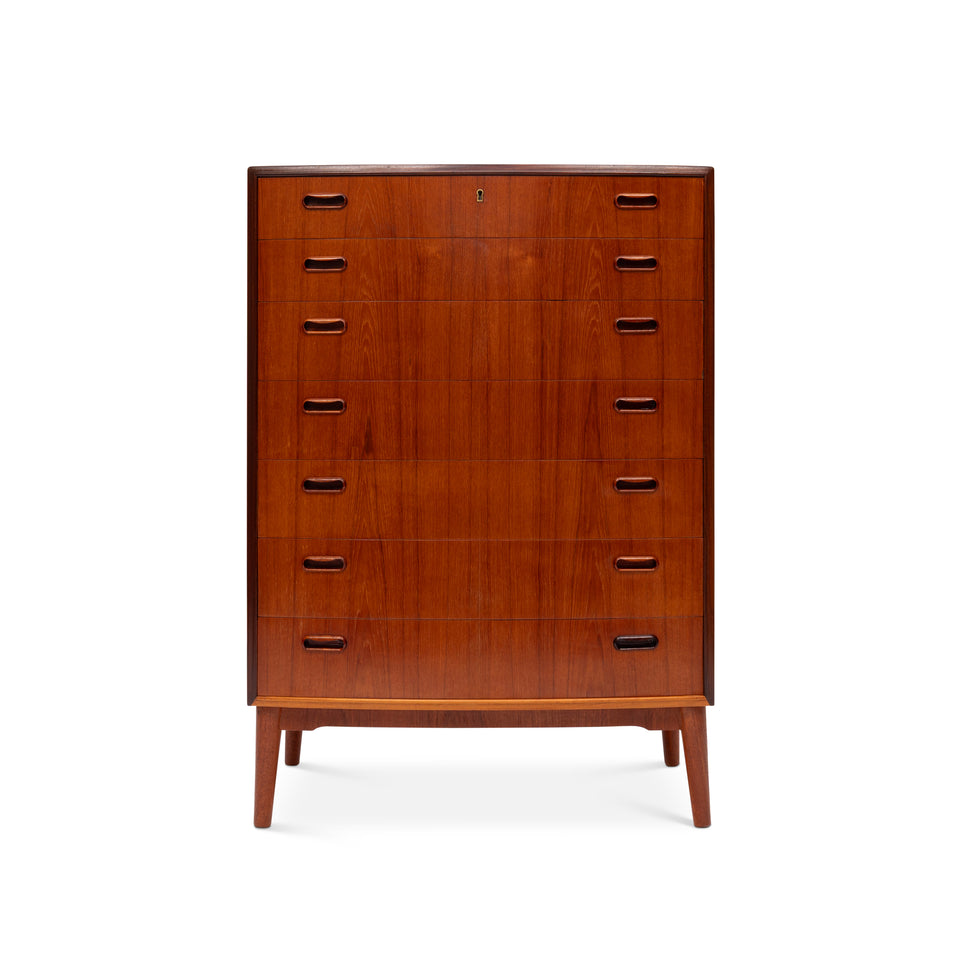 Vintage Danish Mid-Century Teak Seven-Drawer Tallboy Dresser 1960s – MCM-SF