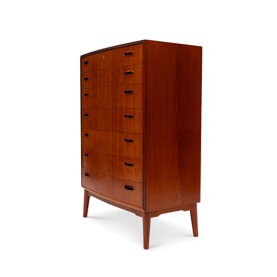 Vintage Danish Mid-Century Teak Seven-Drawer Tallboy Dresser 1960s