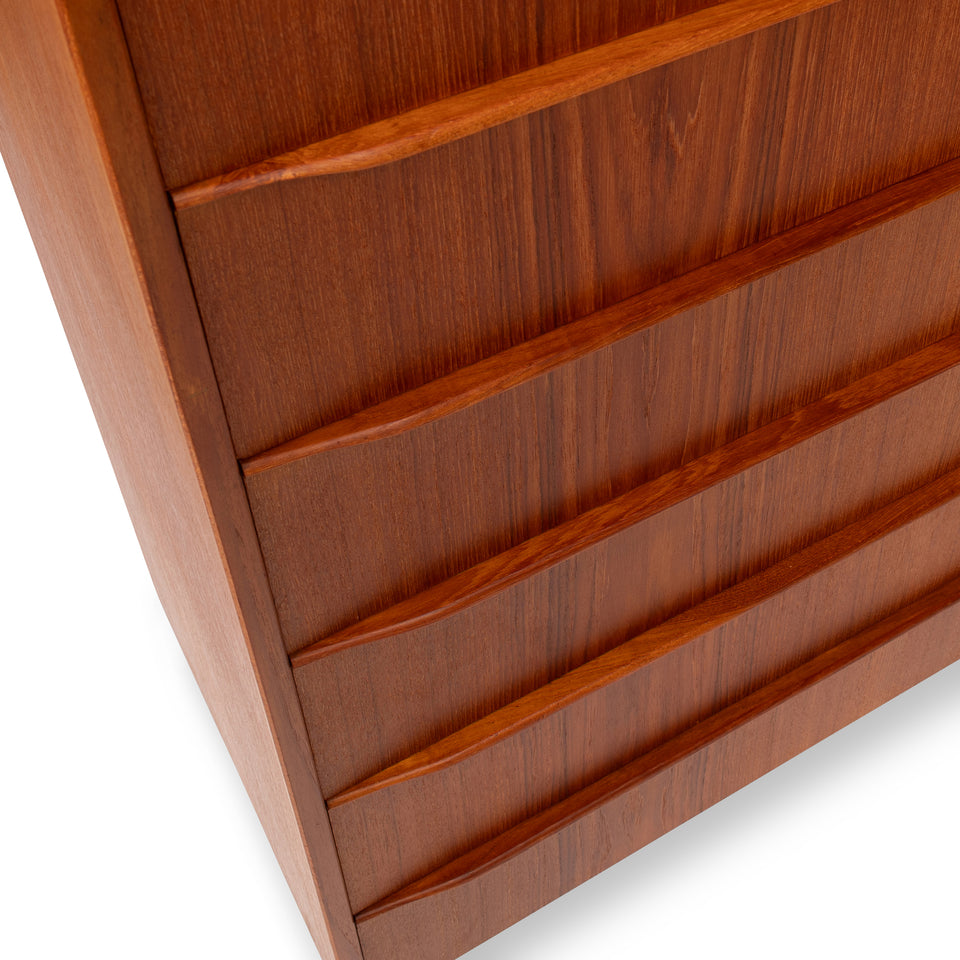 Danish Mid-Century Modern Six-Drawer Teak Tallboy Dresser 1960s