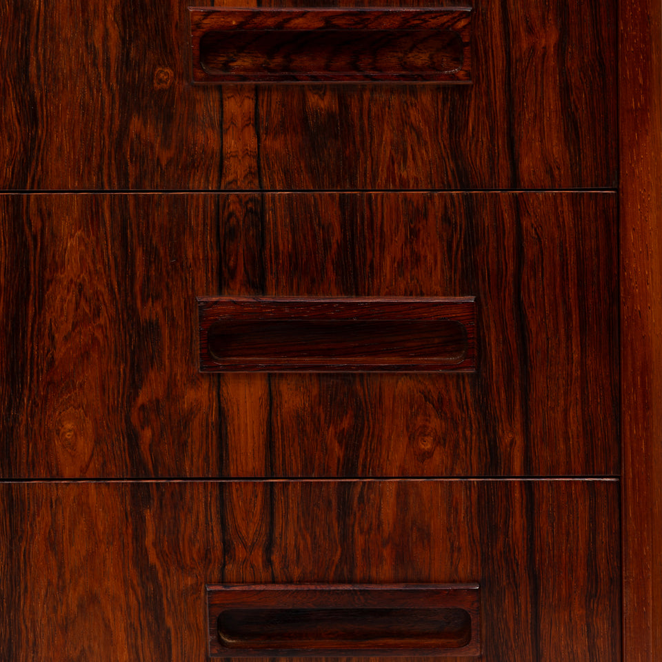 Danish Mid-Century 7 Drawer Rosewood Tallboy Dresser 1960s
