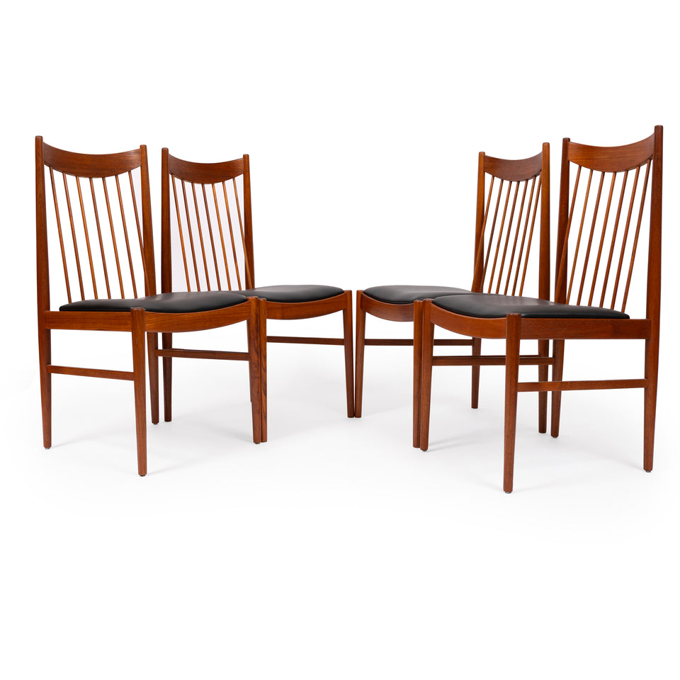 Vintage Arne Vodder Teak Dining Chairs for Sibast Model 422 Danish Mid-Century Set of 4