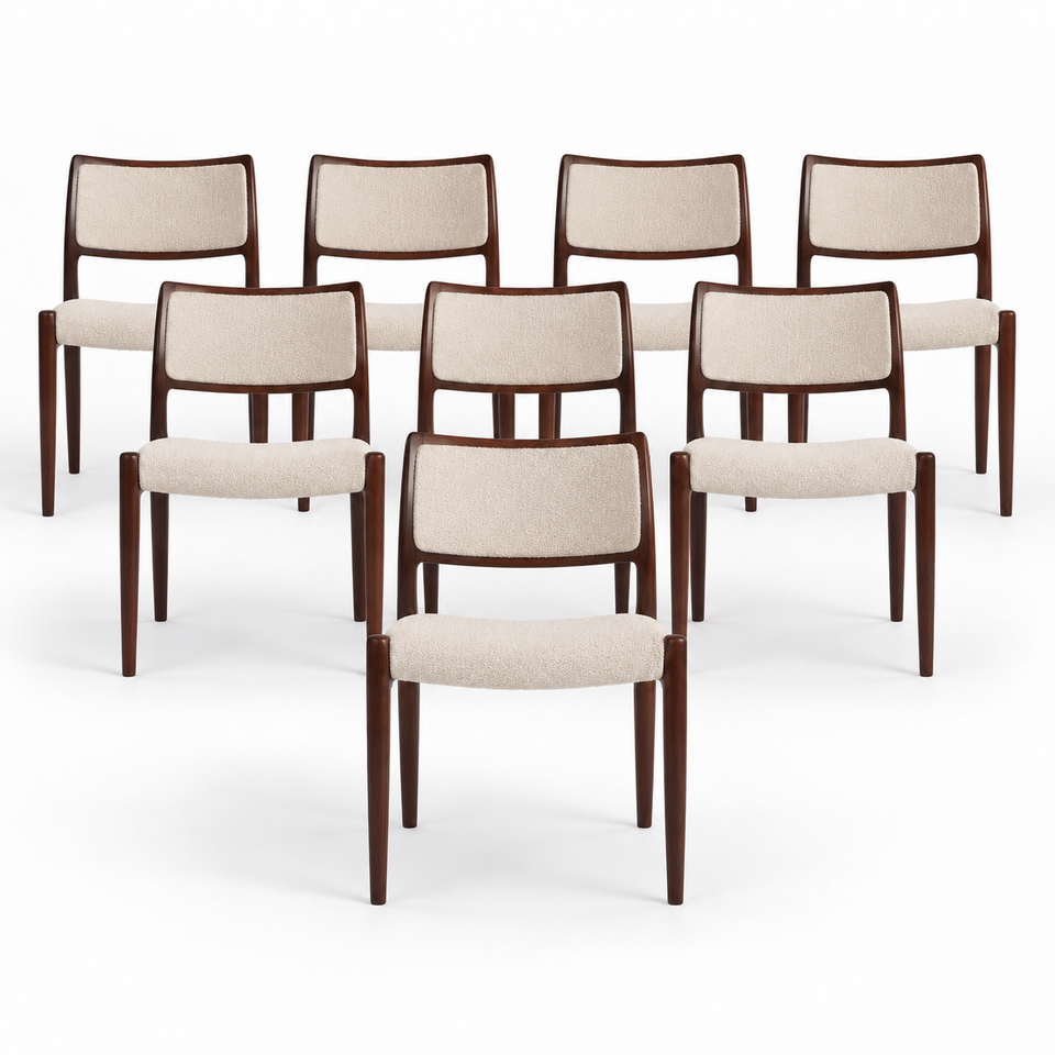 Vintage 1960s Neils Otto Møller Model 80 Dining Chairs Set of 8