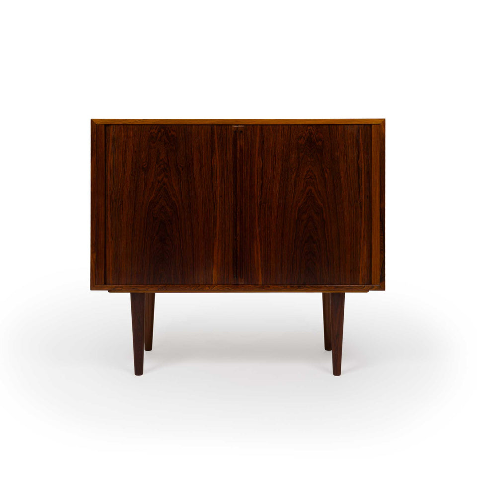 Kai Kristensen Rosewood Tambour Door Cabinet Sideboard / Media Cabinet