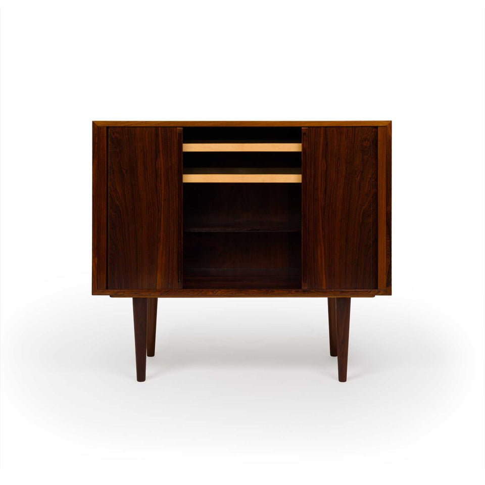 Kai Kristensen Rosewood Tambour Door Cabinet Sideboard / Media Cabinet