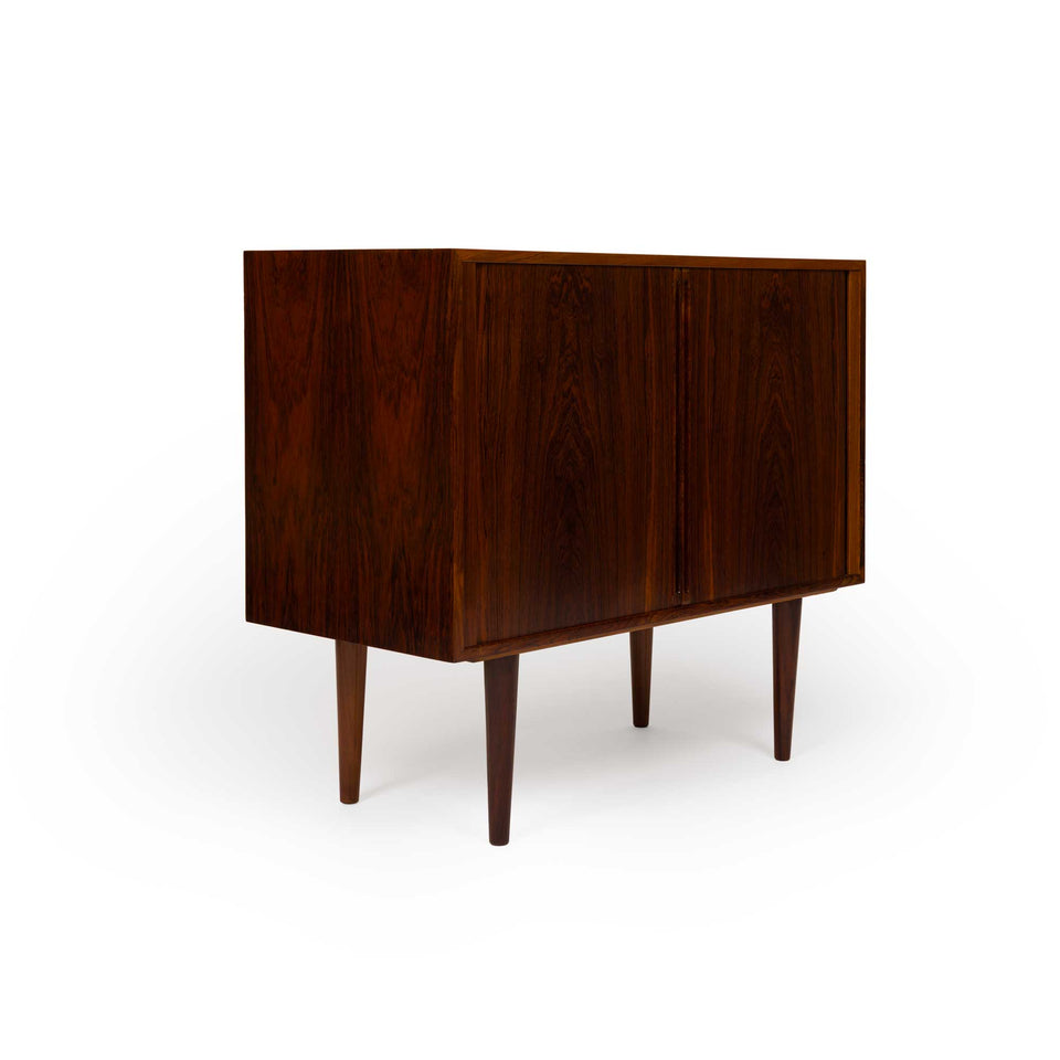 Kai Kristensen Rosewood Tambour Door Cabinet Sideboard / Media Cabinet