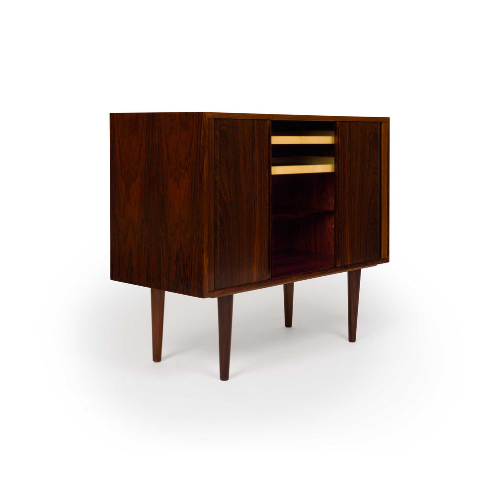 Kai Kristensen Rosewood Tambour Door Cabinet Sideboard / Media Cabinet