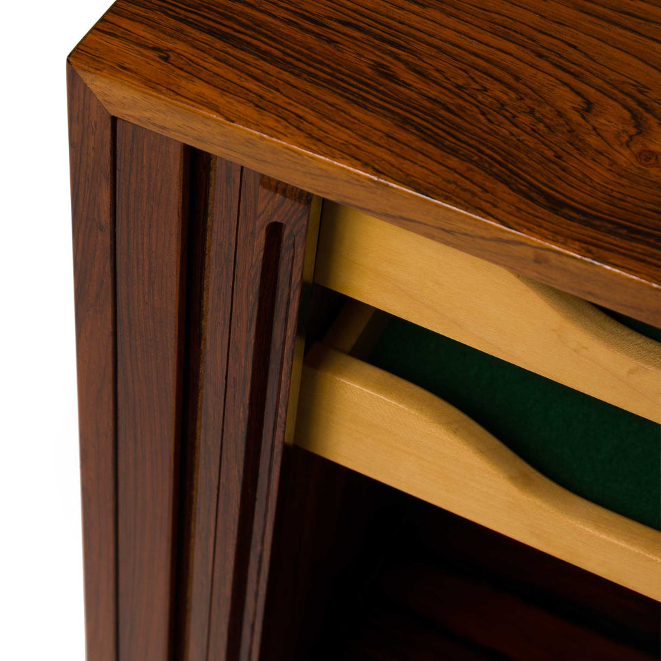 Kai Kristensen Rosewood Tambour Door Cabinet Sideboard / Media Cabinet