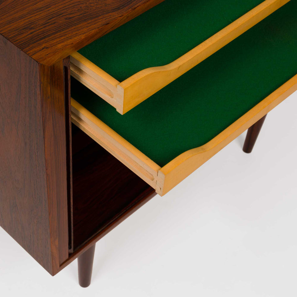 Kai Kristensen Rosewood Tambour Door Cabinet Sideboard / Media Cabinet