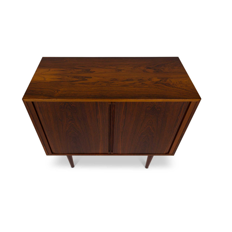 Kai Kristensen Rosewood Tambour Door Cabinet Sideboard / Media Cabinet