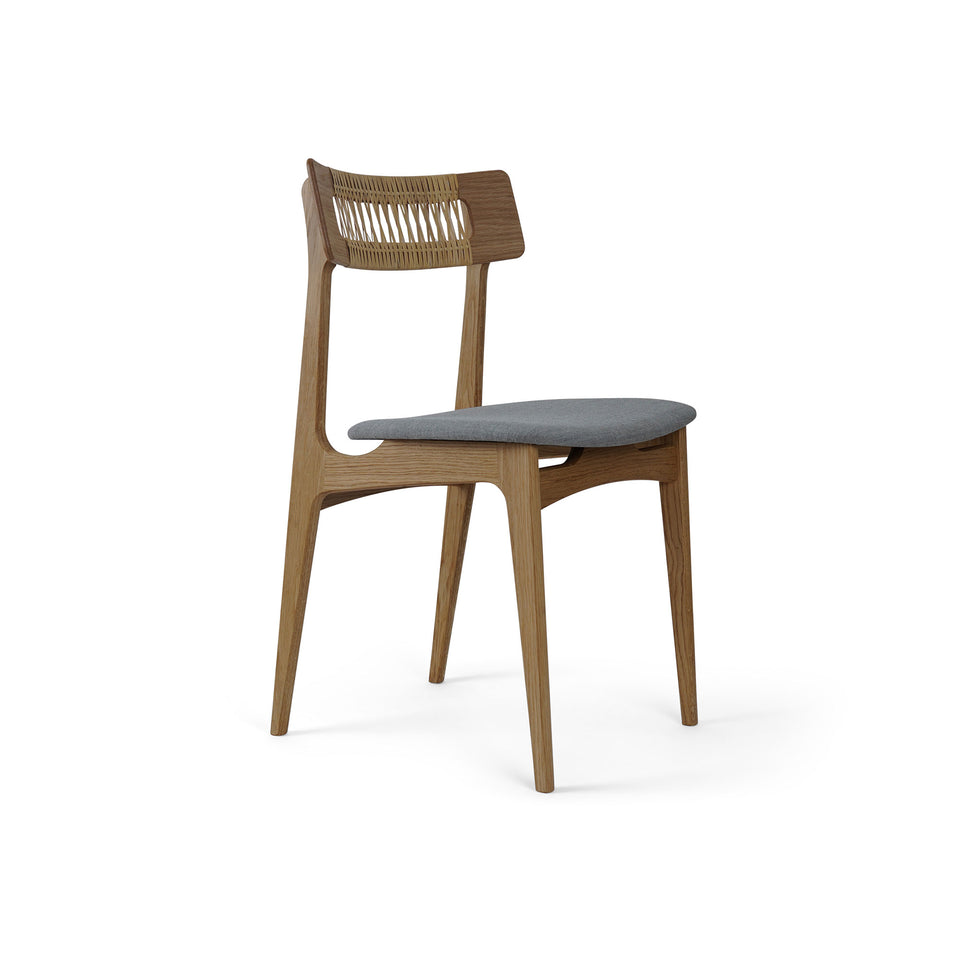 Bernhard Peterson & Søn Chair Model 140 Dinning Chair in Oak Backrest Hand-Woven Cain