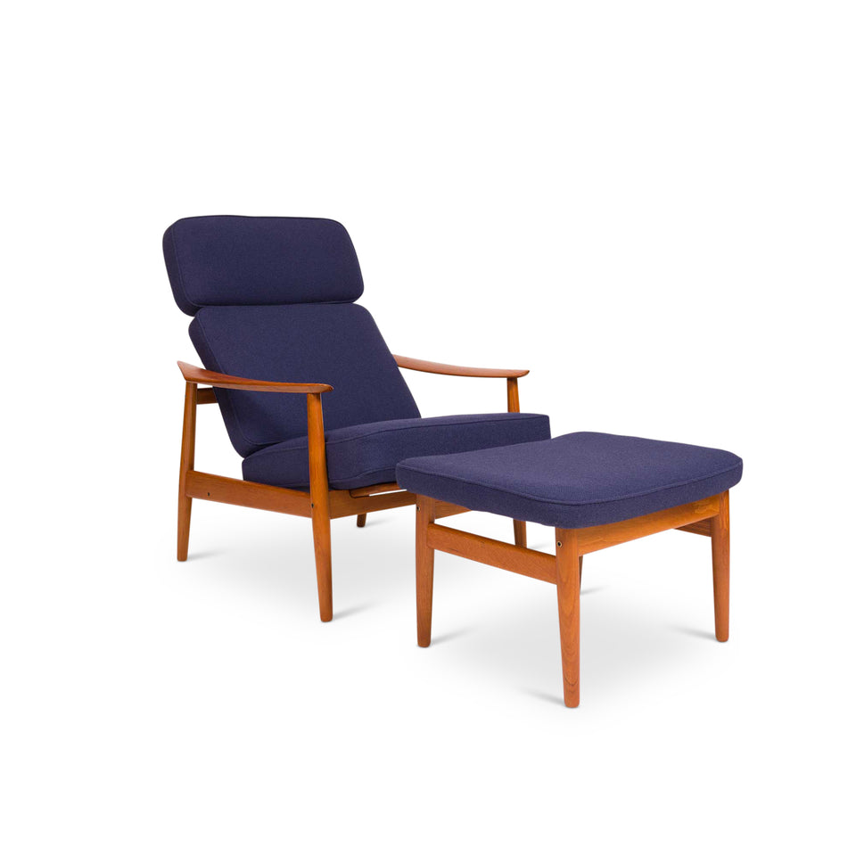Arne Vodder Reclining Lounge Chair & Ottoman