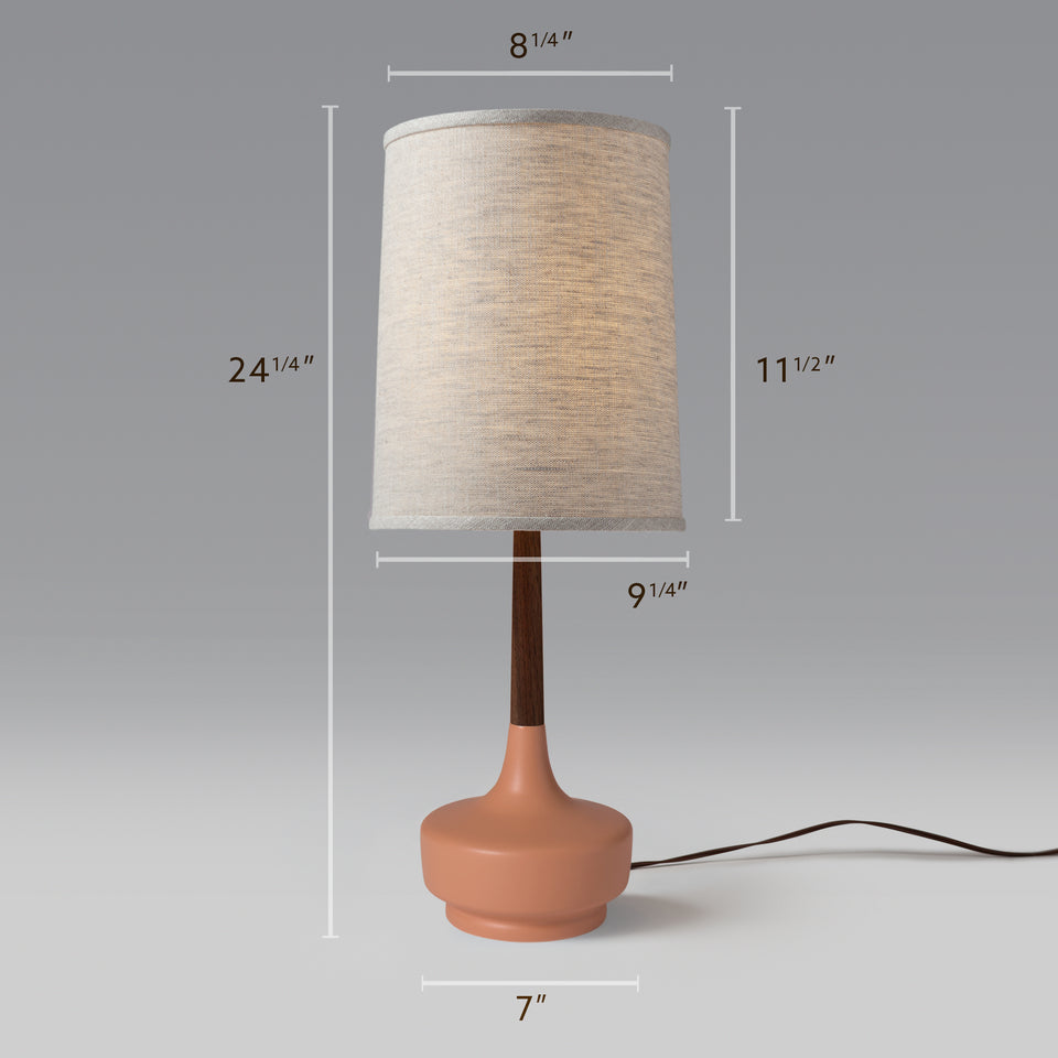 Mid-Century Table Lamp "Brooke Desert Rose" #4