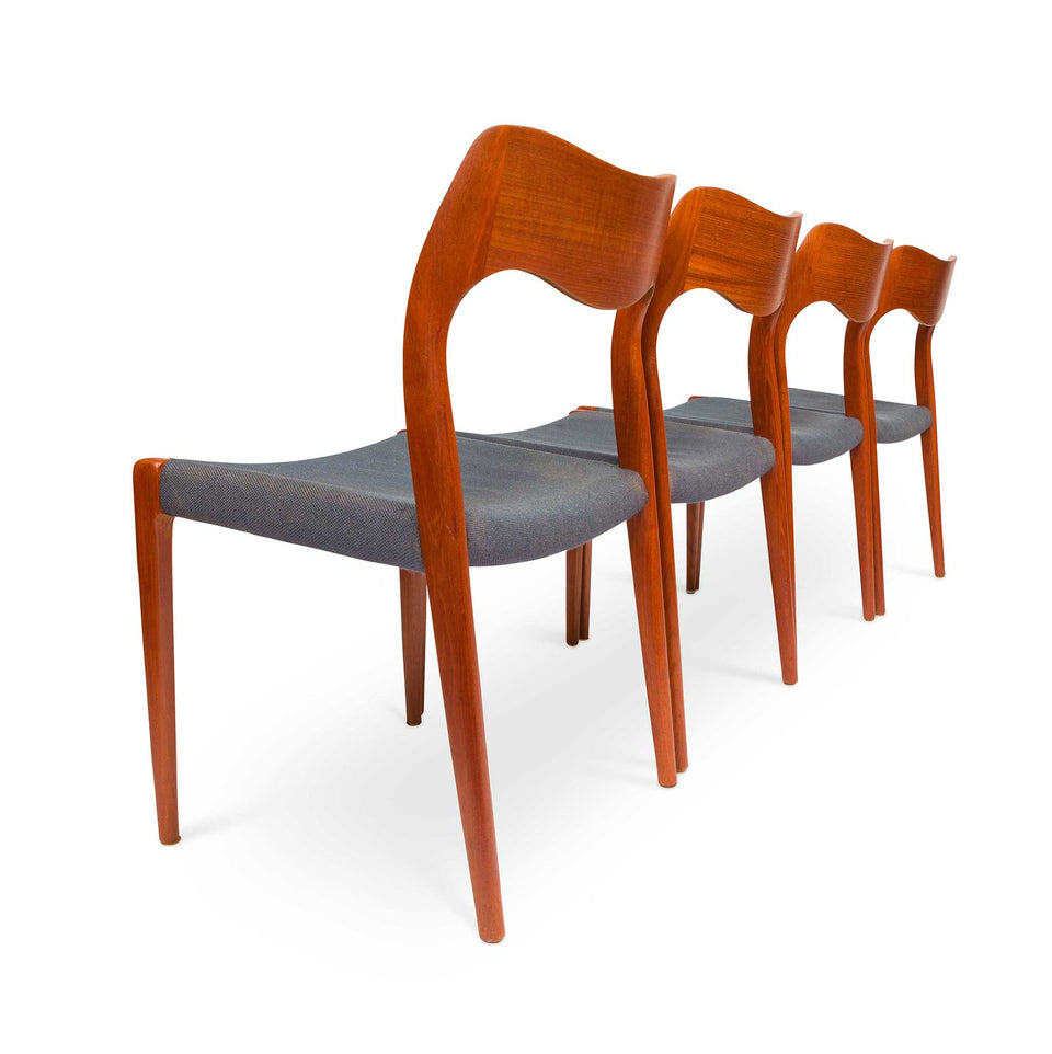 Vintage Møller Model 71 Dinning Chairs—Set of Four