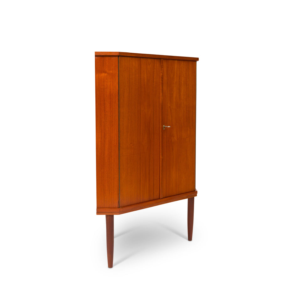 Vintage Mid-Century Danish Teak Corner Cabinet