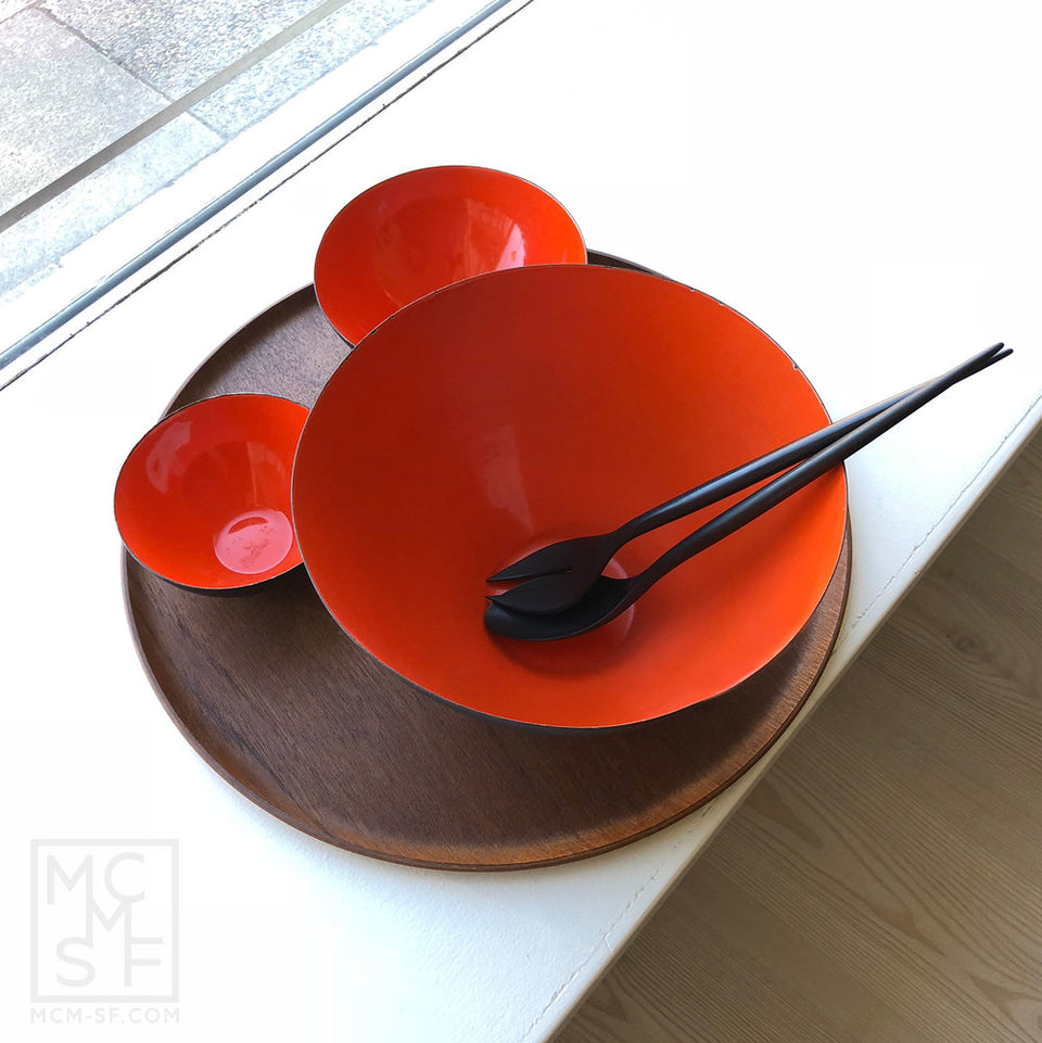 Vintage Krenit Bowls set in Orange by Herbert Krenchel