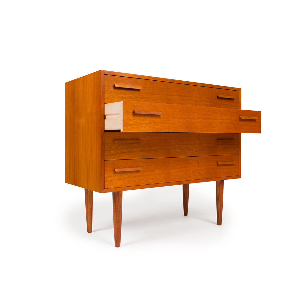 Vintage Kai Kristiansen Danish Mid-Century Teak Lowboy Dresser