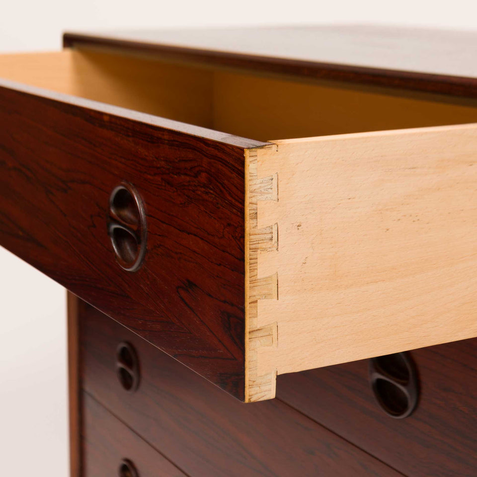 Vintage Danish Mid-Century Rosewood Four-Drawer Dresser