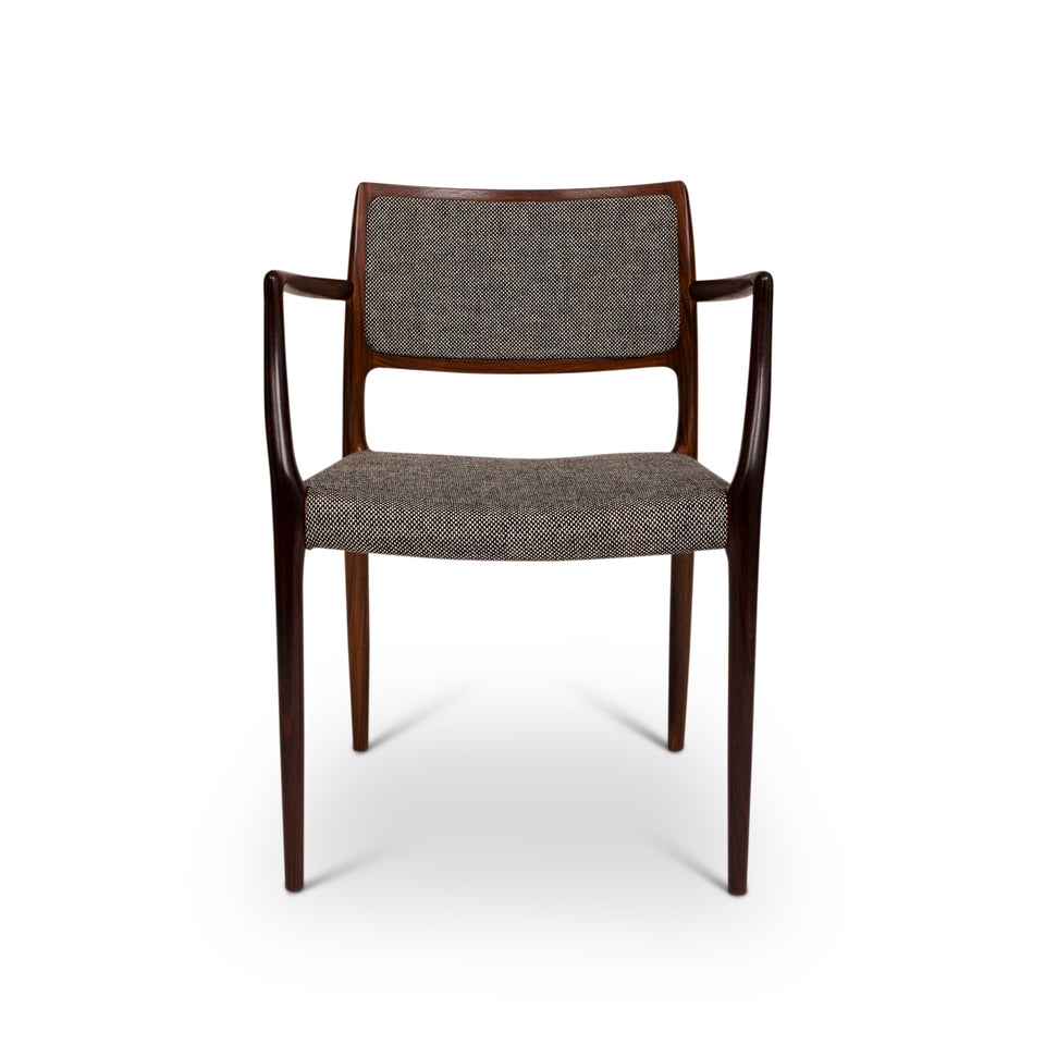 Vintage Danish Mid-Century 65 Rosewood Arm Chair by Niels Otto Møller c. 1960