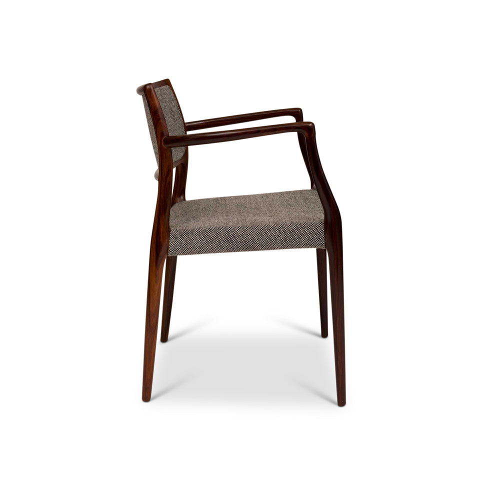 Vintage Danish Mid-Century 65 Rosewood Arm Chair by Niels Otto Møller c. 1960