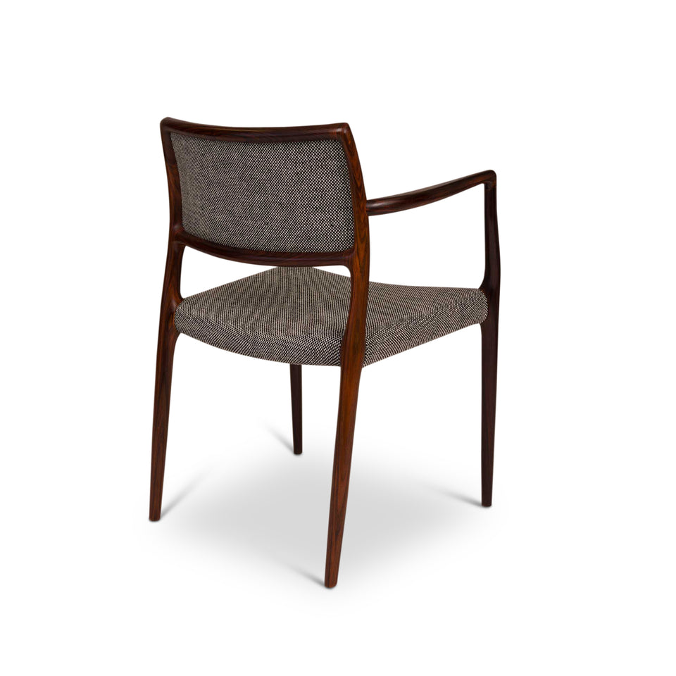 Vintage Danish Mid-Century 65 Rosewood Arm Chair by Niels Otto Møller c. 1960