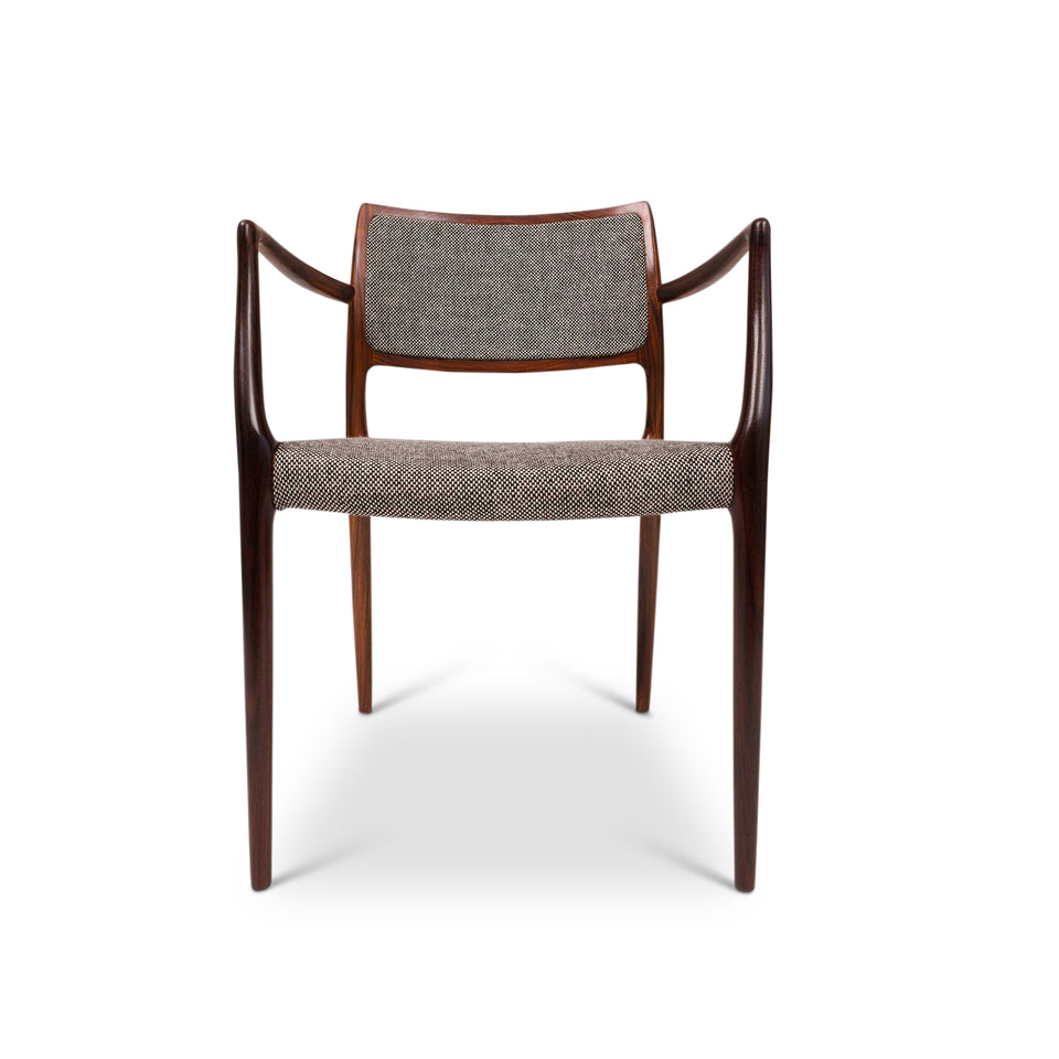 Vintage Danish Mid-Century 65 Rosewood Arm Chair by Niels Otto Møller c. 1960