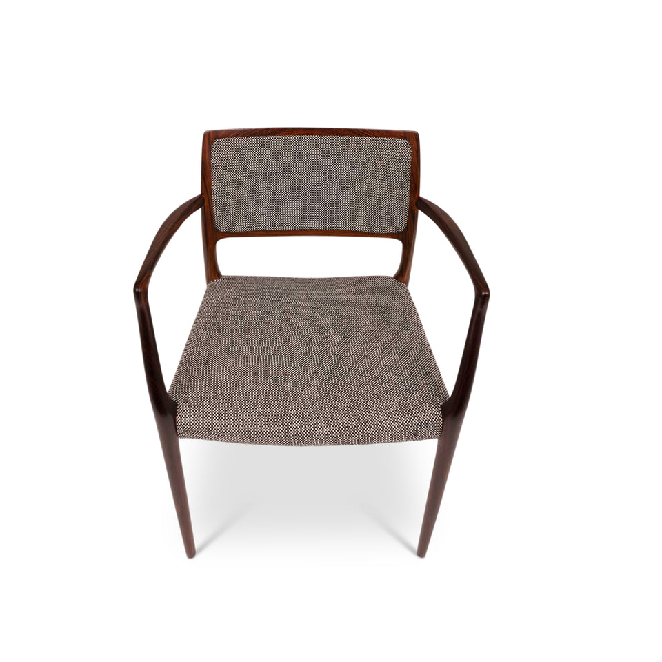 Vintage Danish Mid-Century 65 Rosewood Arm Chair by Niels Otto Møller c. 1960