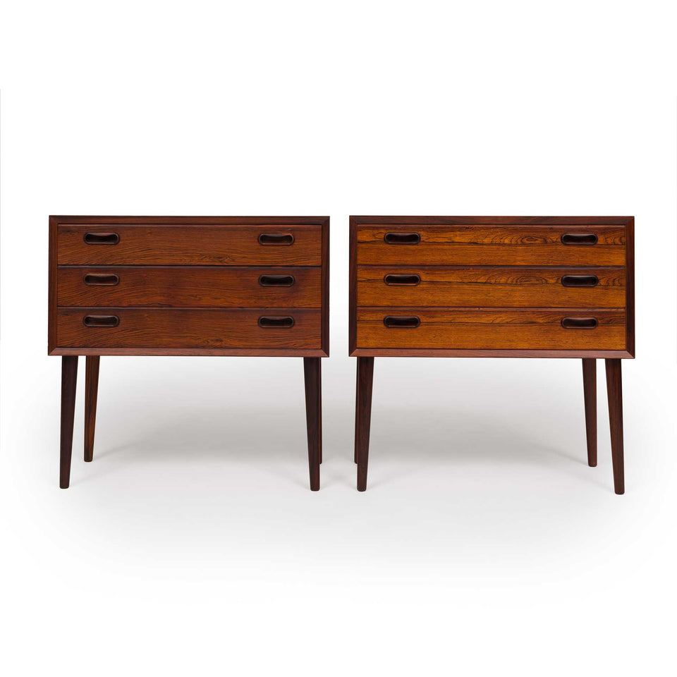 Vintage Danish Mid-Century Rosewood Nightstands/Side tables (Pair)