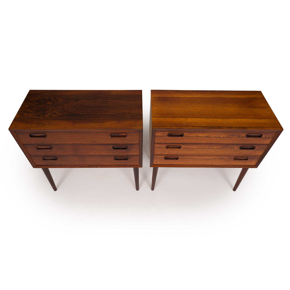 Vintage Danish Mid-Century Rosewood Nightstands/Side tables (Pair)