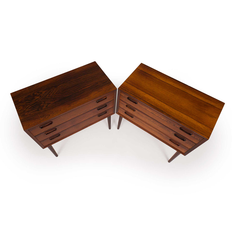 Vintage Danish Mid-Century Rosewood Nightstands/Side tables (Pair)