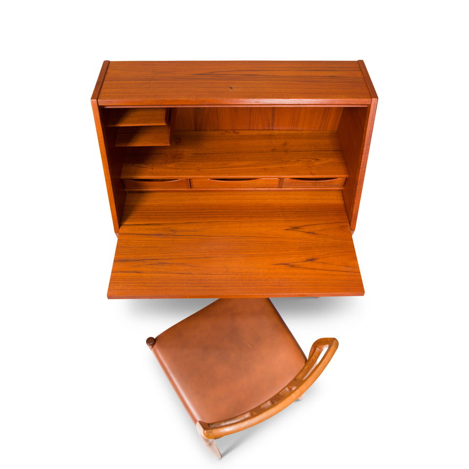 Vintage Danish Mid-Century Teak Secretary by Kai Kristiansen for Tørring Møbelfabrik