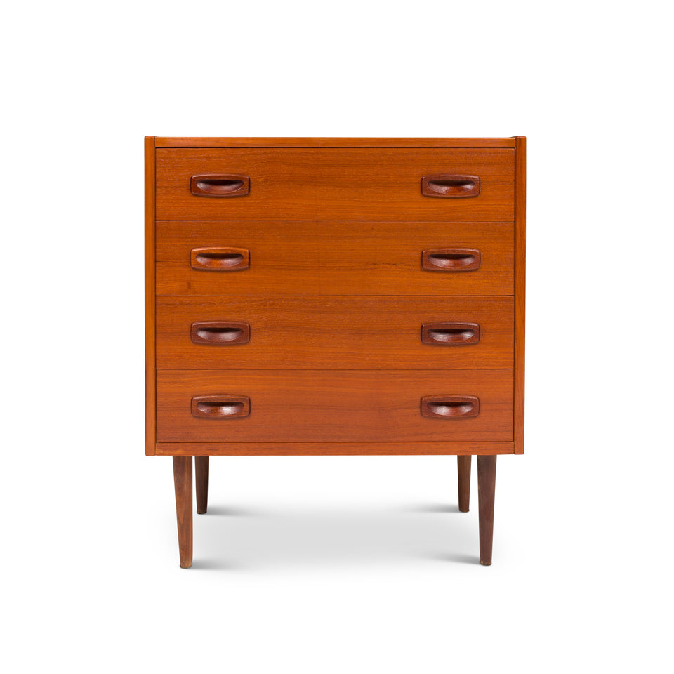 Vintage Danish Mid-Century Teak Four-Drawer Chest of Drawers