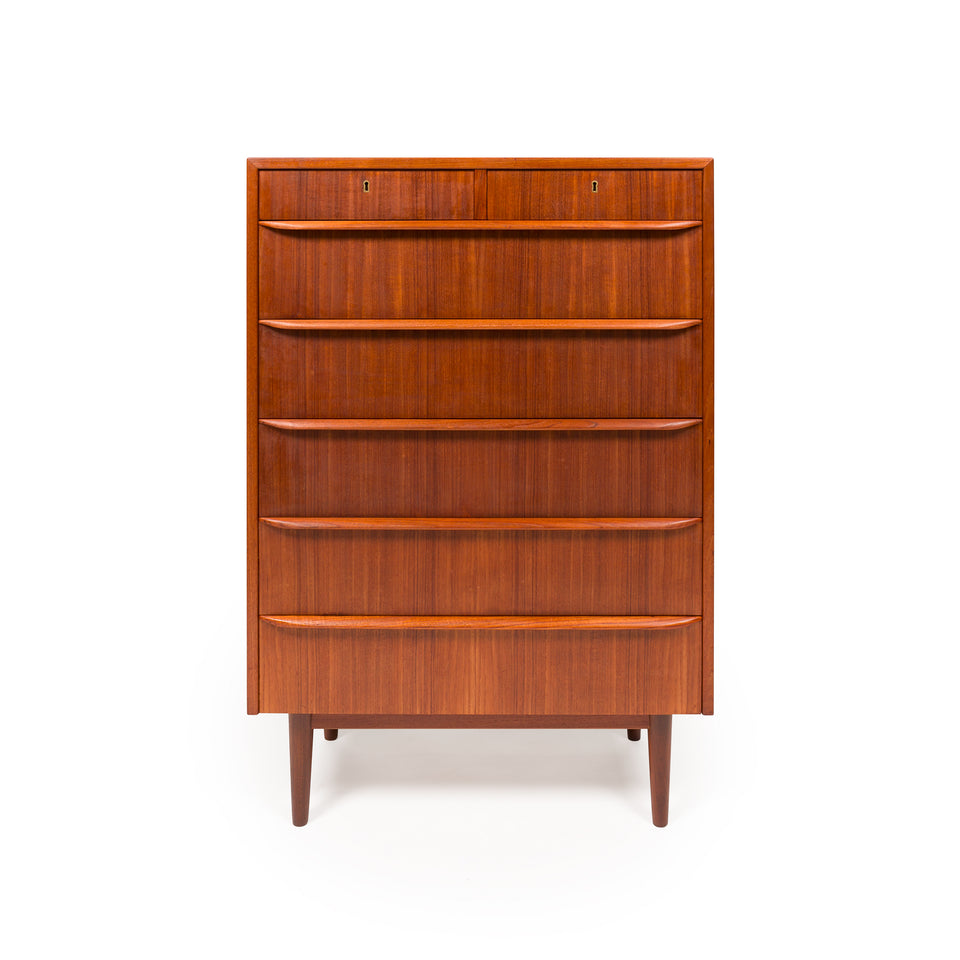 1960s Vintage Danish Mid-Century Teak Tallboy