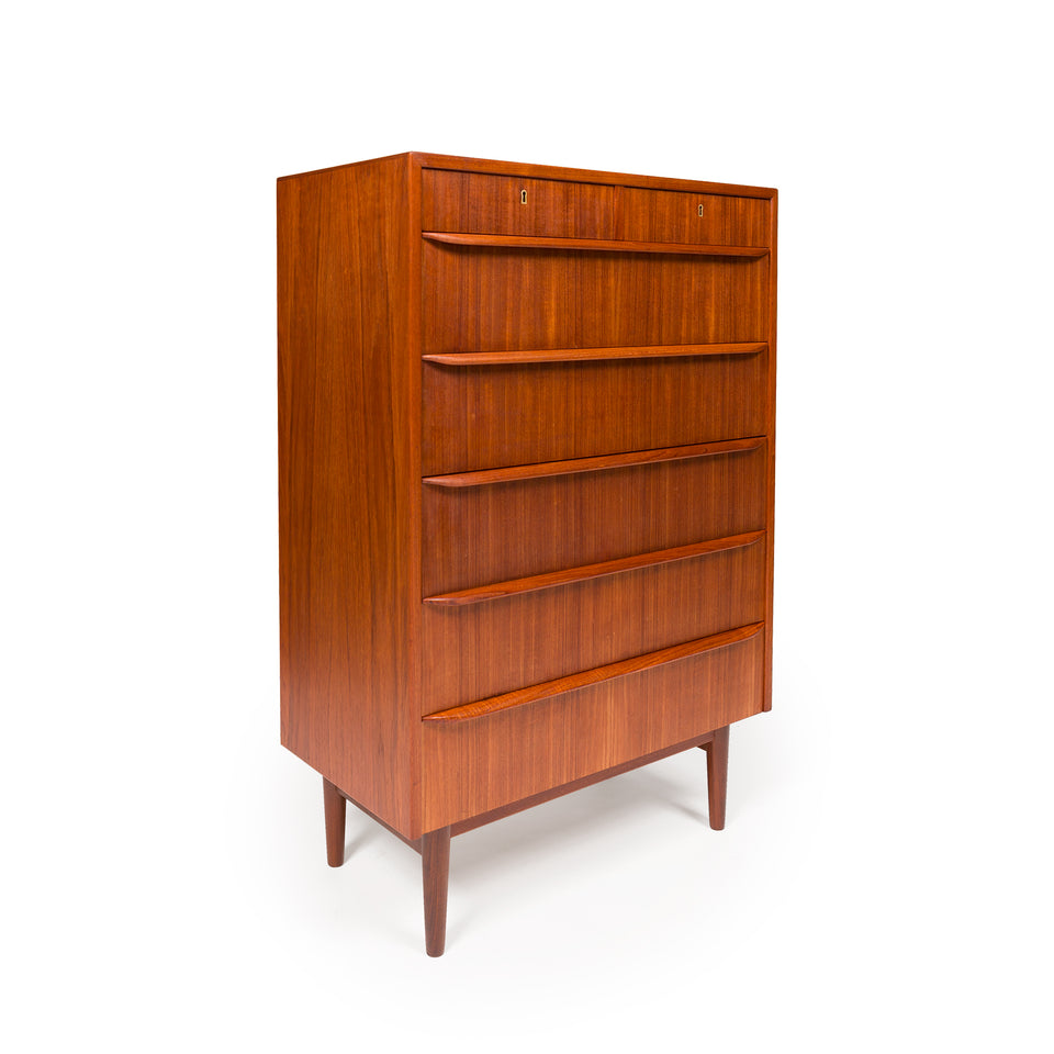 1960s Vintage Danish Mid-Century Teak Tallboy