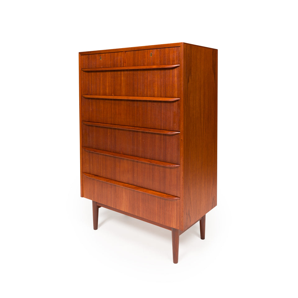 1960s Vintage Danish Mid-Century Teak Tallboy