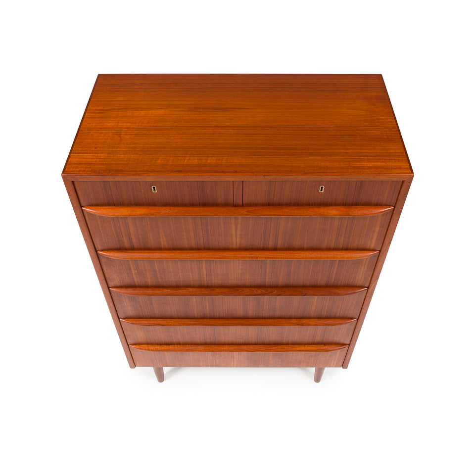 1960s Vintage Danish Mid-Century Teak Tallboy