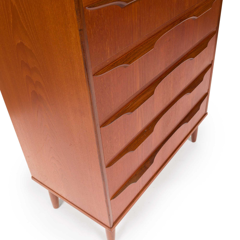 Vintage Danish Mid-Century Teak Tallboy Dresser