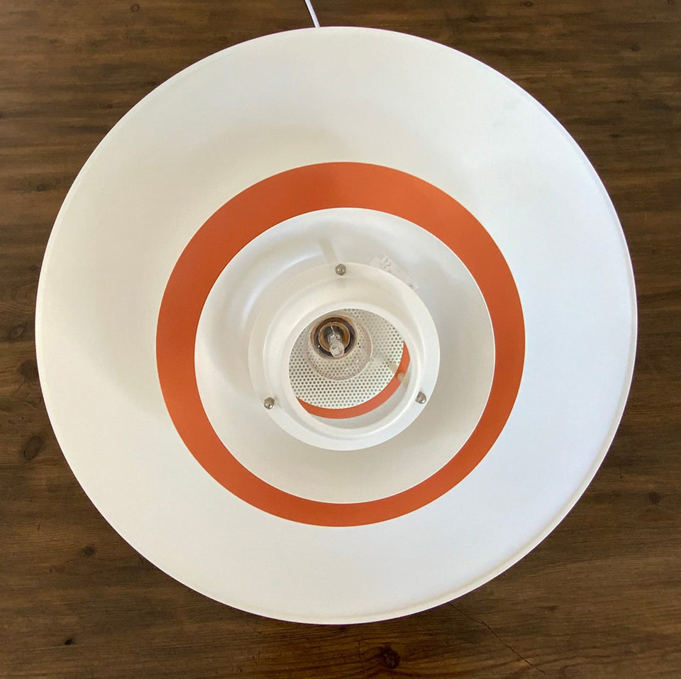 Vintage Danish Mid-Century pendant, "Sofie" model 1095, by Jeka in white