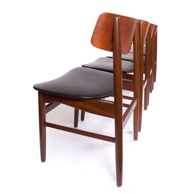 Vintage Danish Mid-Century Teak & Walnut Dining Chairs